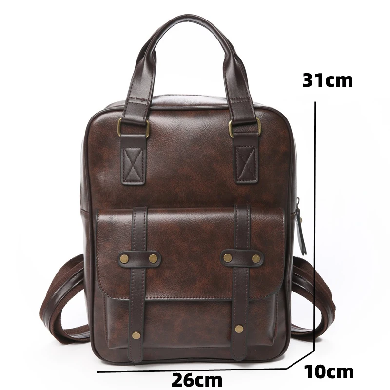 Fashion New Designer High Quality Pu Leather Women\'s Backpack Vintage New Ladies Travel Backpack Solid Color Women Shoulder Bags