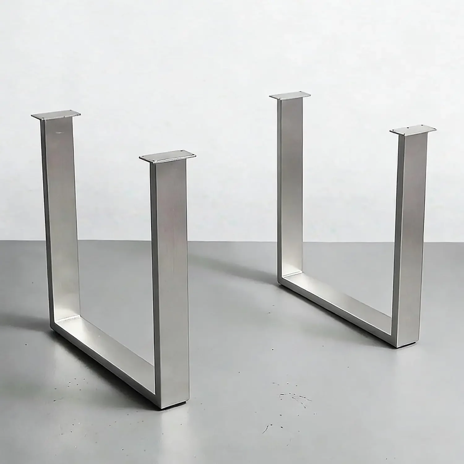 U-Shaped Right-Angle Table Legs Set of 2 | 16in/28in Stainless Steel Bar Table Support Feet | Large Furniture Legs for Desk/Dini