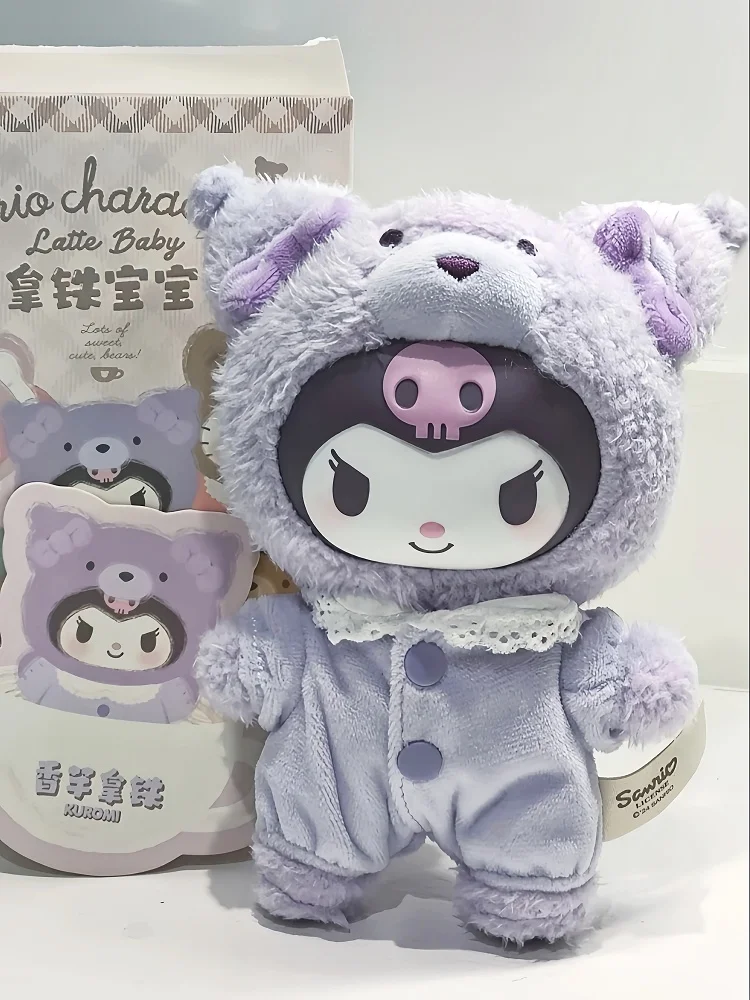 Sanrio personnages Latte bébé série vinyle boîte aveugle jouets Kuromi mélodie Hello Kitty figurines pendentif poupée dessin animé décor cadeau de noël