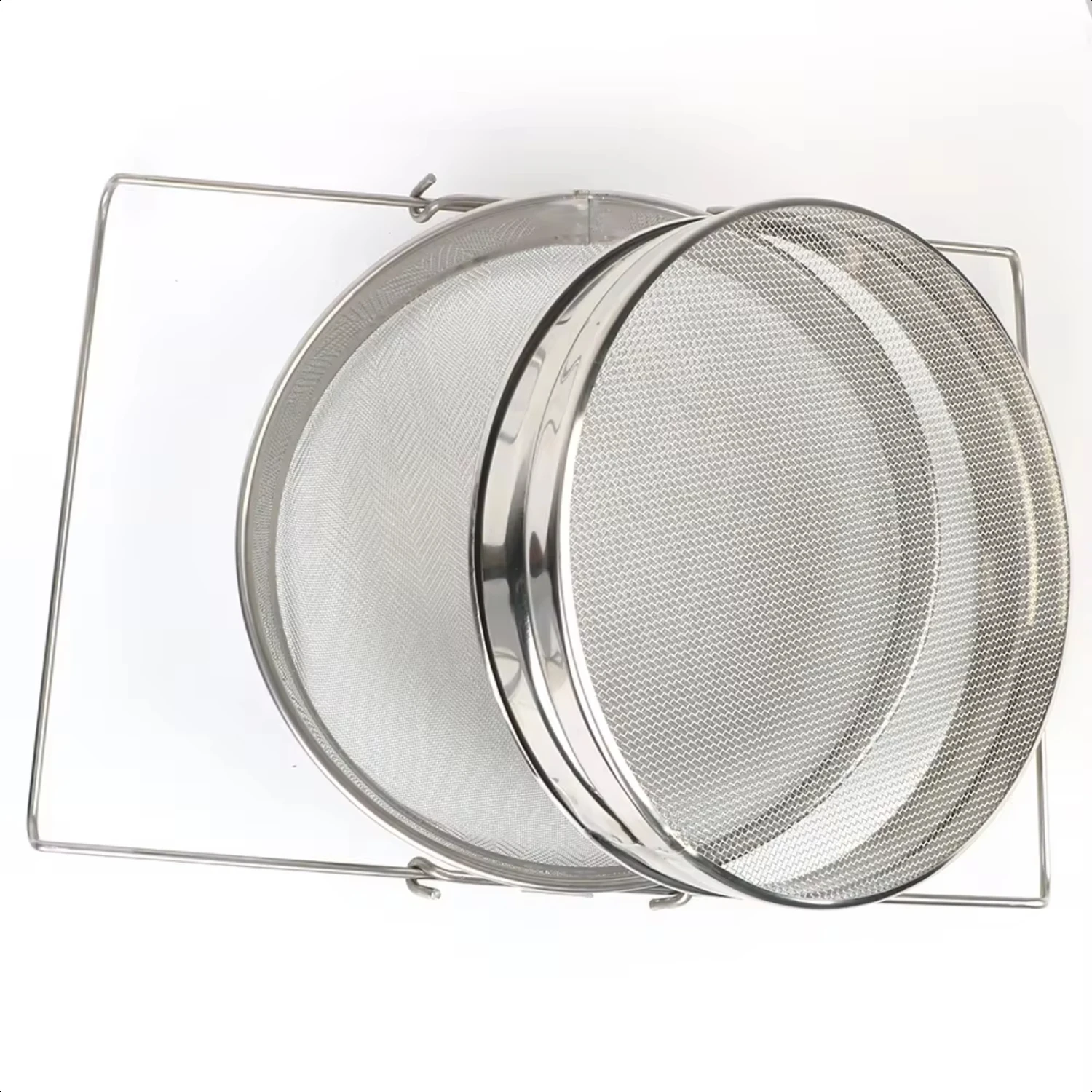 High-Quality Stainless Steel Double Sieve Strainer  Beekeeping Net Impurity Filter - Essential Garden Beekeeping Special Tool