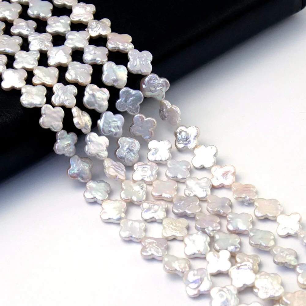 

1 Strand Natural Freshwater Pearl Strand White Flower Shape Loose Beads For Jewelry DIY Necklace Bracelet 11-12mm