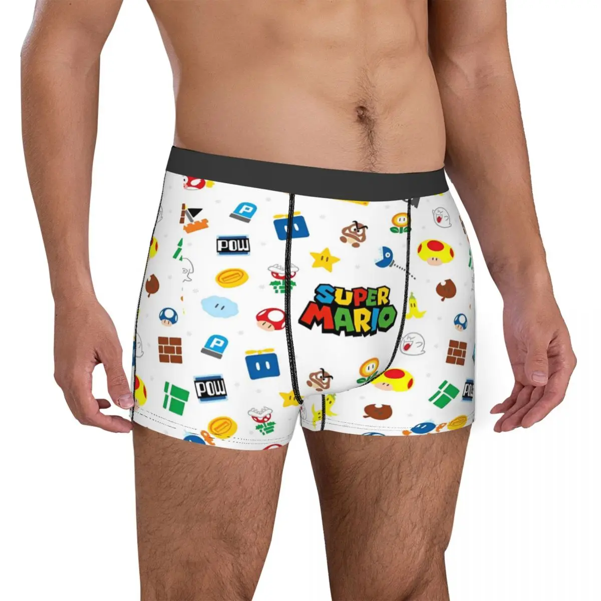مضحك الملاكم الكرتون ماريوس لعبة السراويل سراويل الرجال الملابس الداخلية لينة السروال للرجال