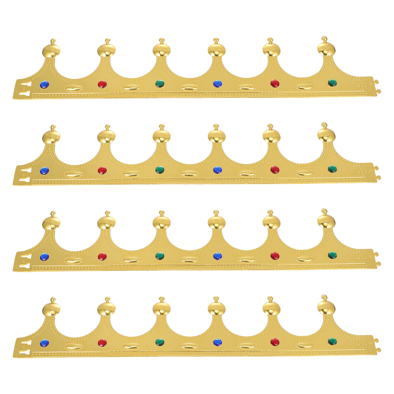 

4Pcs Kings Crown Costume Accessory Elegant Headdress for Children Stage Performance Birthday Celebration Crown for Men