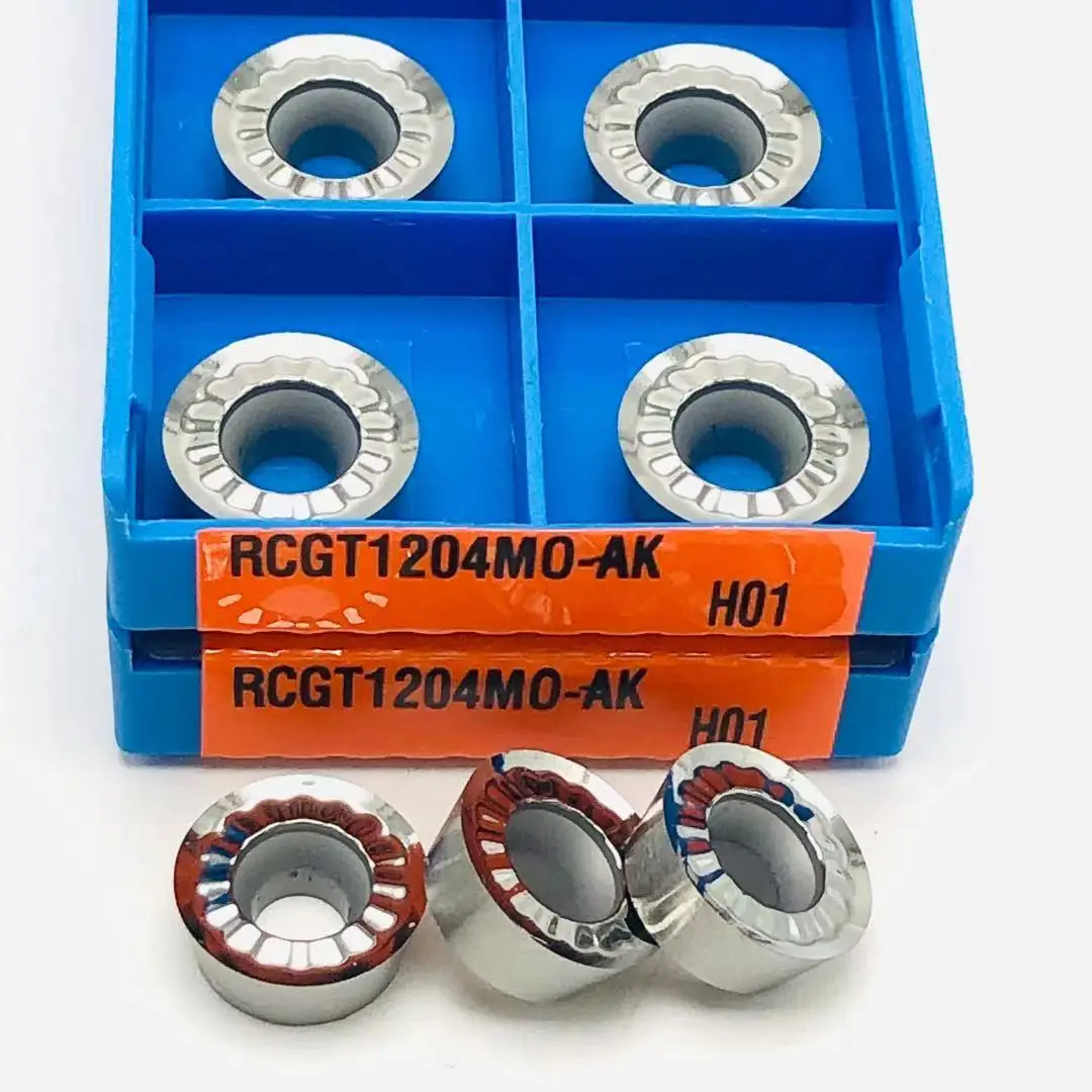 RCGT10T3MOE AK RCGT1204MO AK H01 Carbide CNC lathe turning round insert aluminum alloy tools processing aluminum