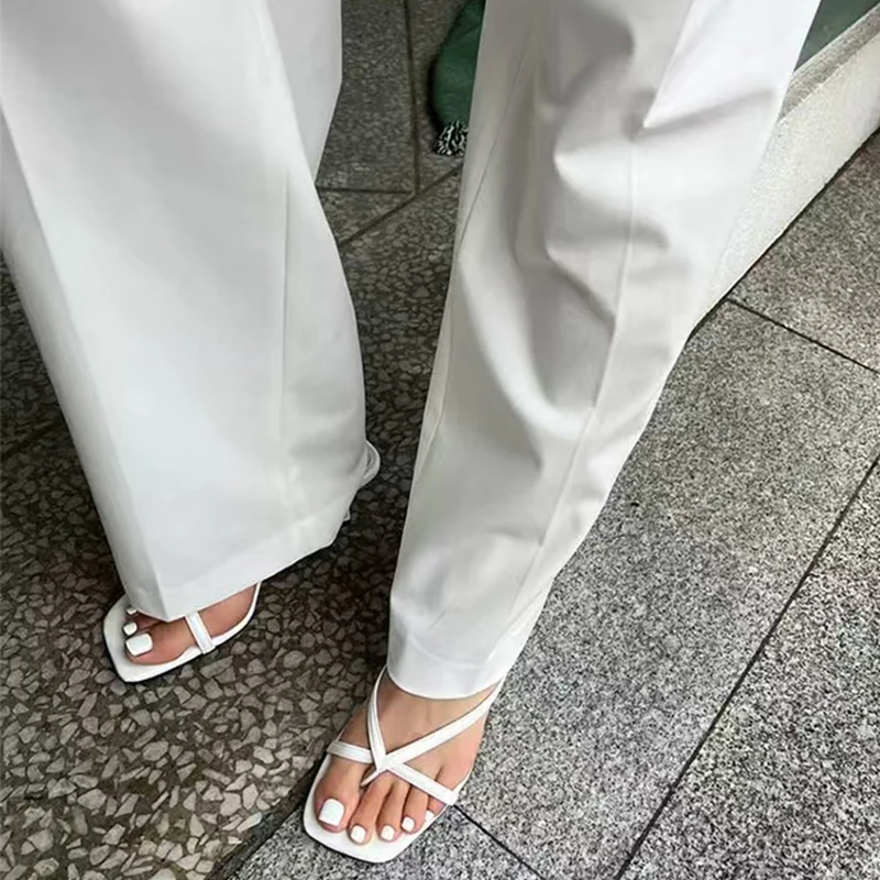 2026 Summer Women Clip Toe Slippers Fashion Dress Slide Shoes Ladies Elegant High Heel Footwear image 5