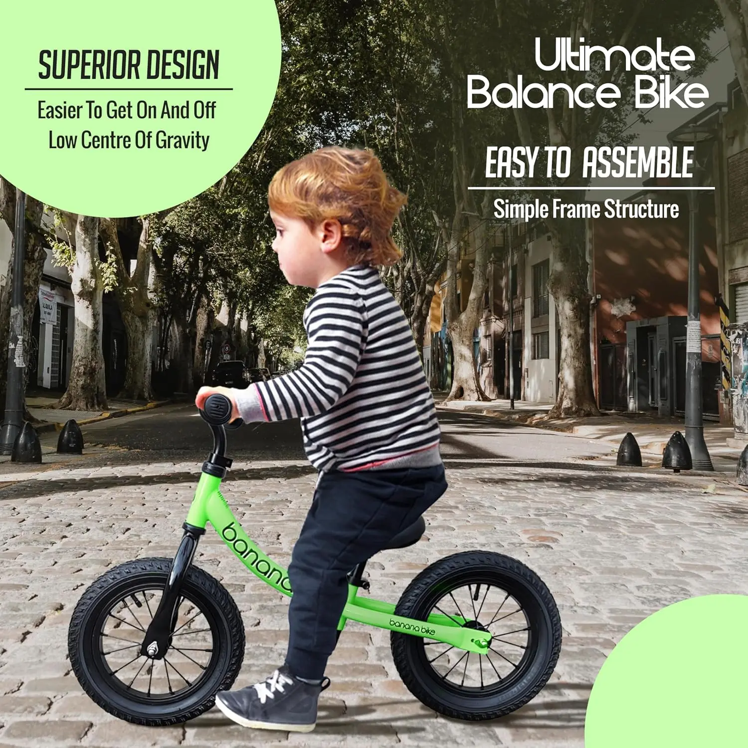 Balance Bike - Vélo léger pour tout-petits - Pas de pédale avec guidon et siège réglables - Aluminium durable - Équipé d'un pneu EVA