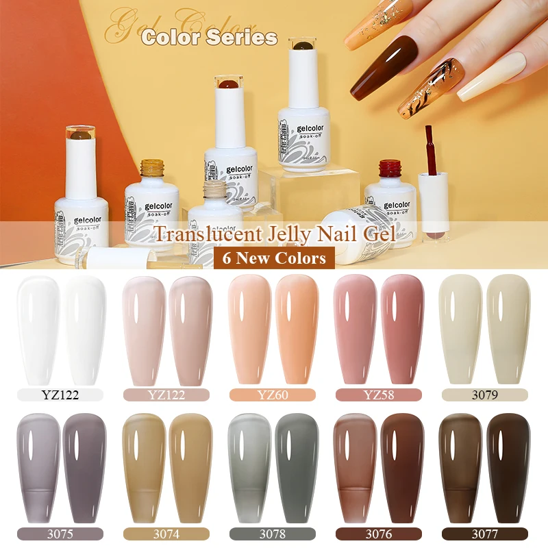 Arte Clavo 15 ml Vintage Bernstein Gel Nagellack Translucent Jelly Nagelgel Semi Permanent Lacke Maniküre Soak Off Nagellack