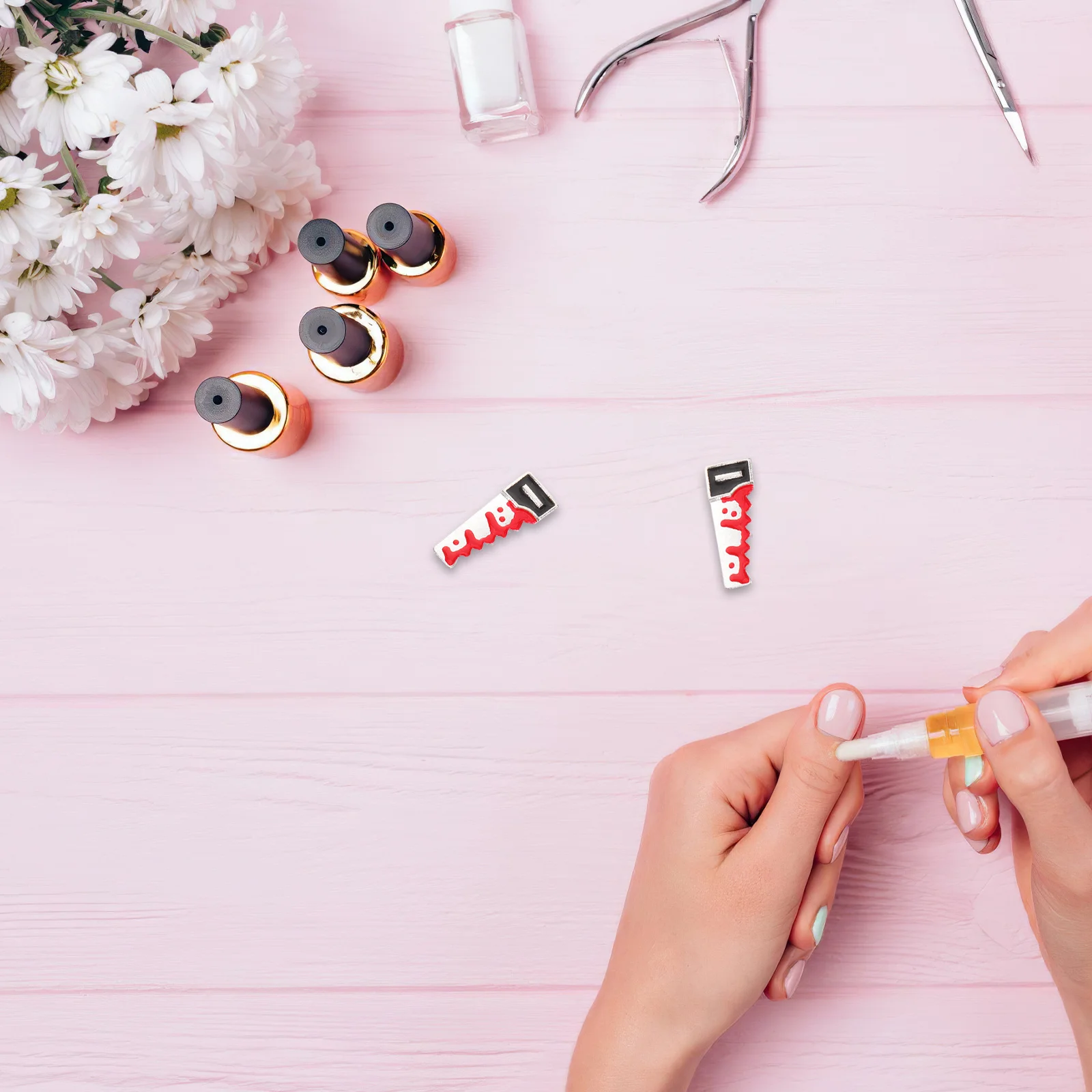 10Pcs Nail Charms Halloween 3D Art Spooky Manicure Decorations Gothic DIY Jewelry Accessories DIY Blood Nail Charms