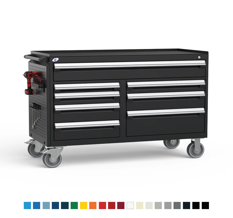 

Metal Garage Workstation with Tool Cabinets and Drawers Mechanic Work Cart for Tool Storage