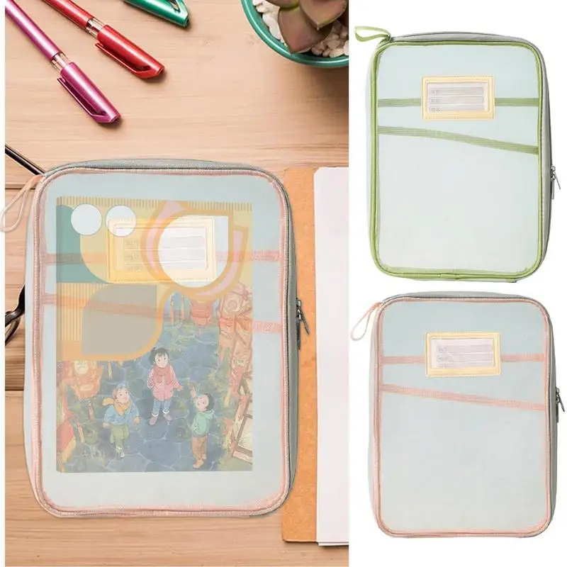 Transparent File Bag Supplies Stationery Bag Waterproof File Wallet Clear Document Folder Large Capacity Large Opening For A4