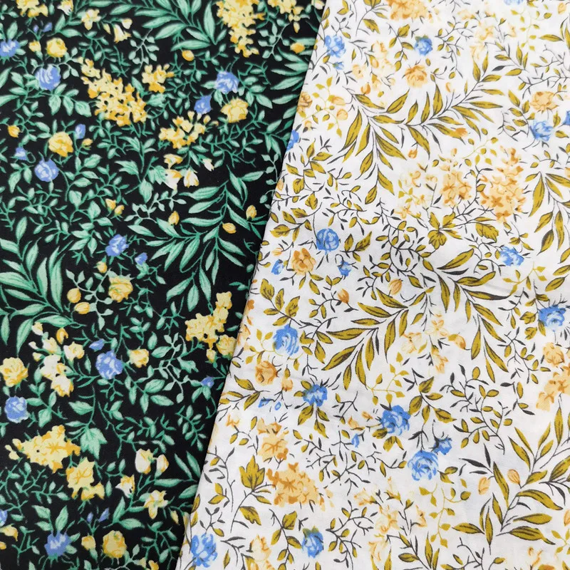 

145x50cm 60S Cotton Poplin High-density Printing Floral Sewing Fabric,women's and Children's Clothing Home Furnishing