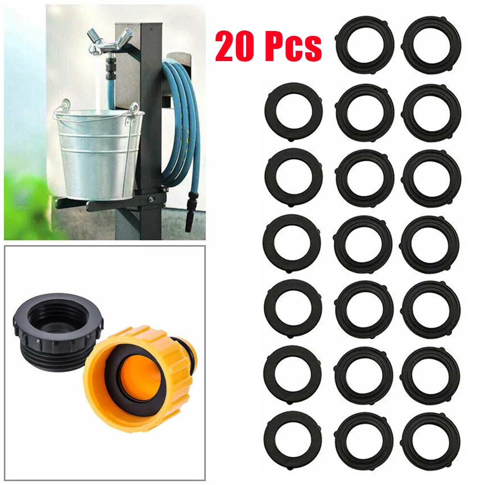 

Useful Brand New Practical Rubber Hose Pipe Washers Set Black Self Locking Faucet Tabs Seals Washer Parts 20pcs