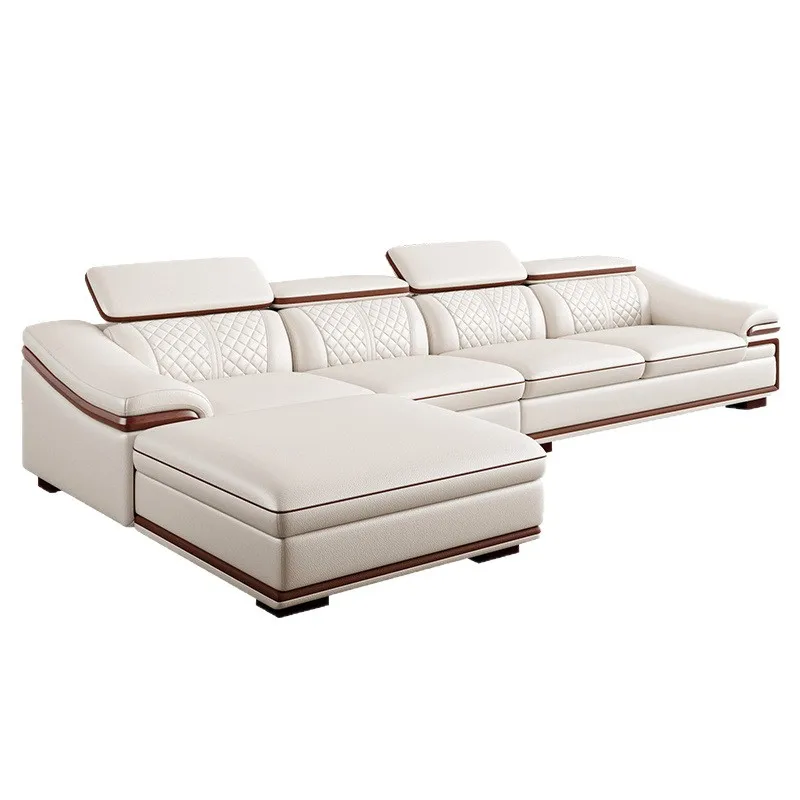

Leather sofa sofa modern simple first layer cowhide living room size apartment combination leather art sand