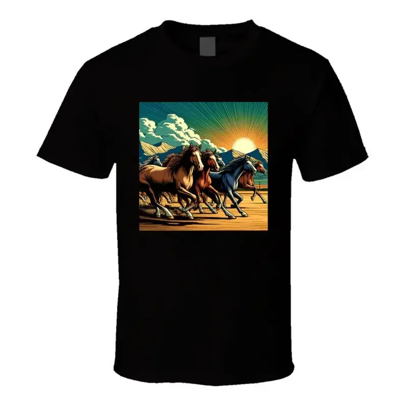 Wild Horses Cowboy T Shirt