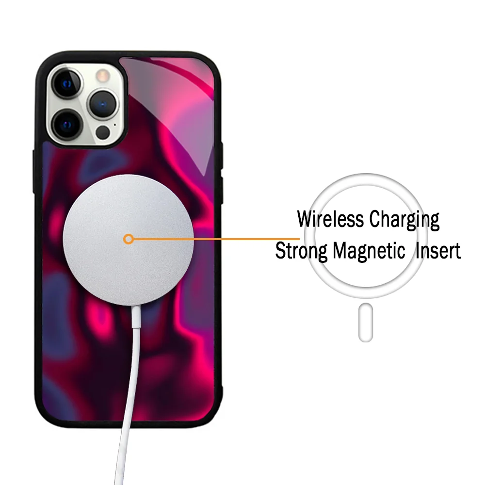 Swirl Marble Phone Case For IPhone 11 12 13 14 15 Plus Pro Max Mirror Acrylic Cover For Magsafe Wireless Charging