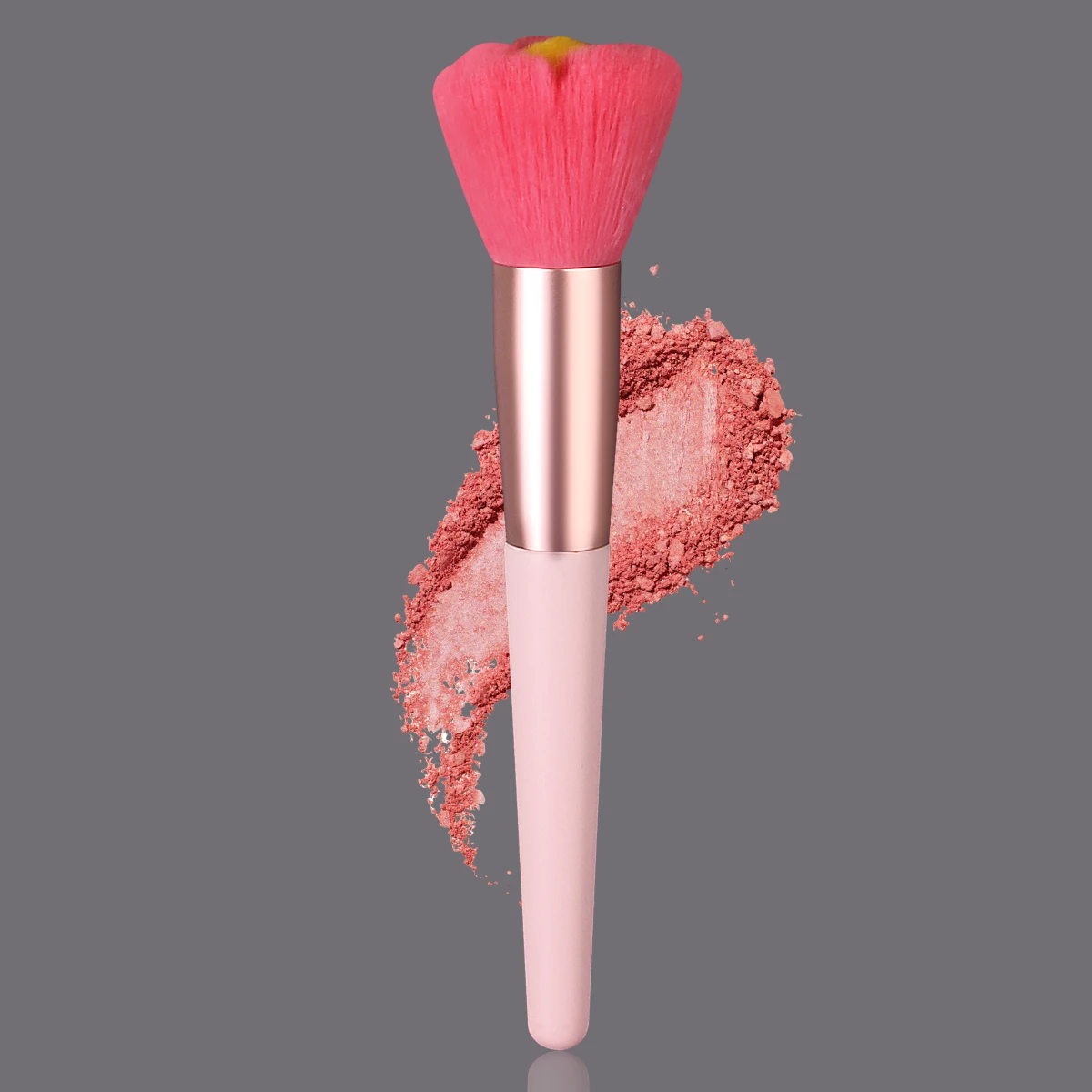 1 PZ Nuovo pennello per trucco morbido fiore a forma irregolare, pennello per cipria in polvere, pennello per fard, strumento di bellezza portatile multifunzionale