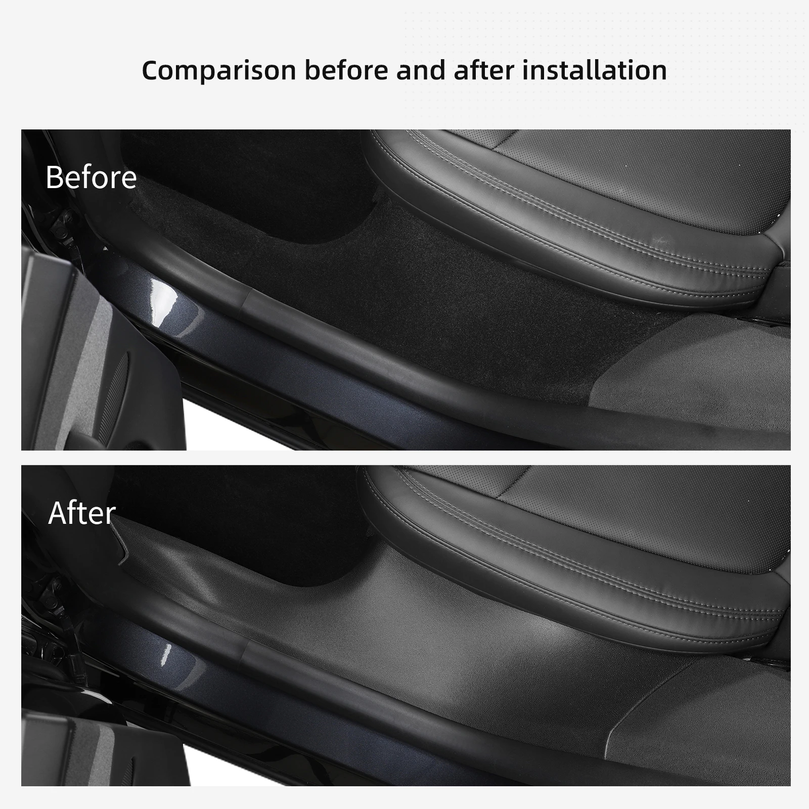 for Tesla Model Y Juniper/Launch Door Threshold Anti-kick Pad Car Accessories Front Rear Door Sill Strip Guard Protector 2025
