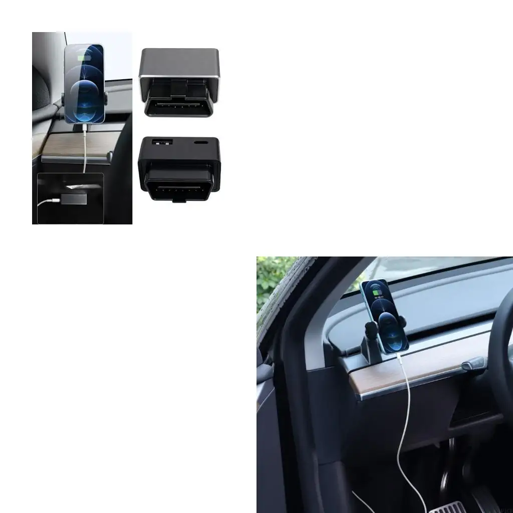 F1CF OBD Device Power Adapter with Type-C and USB-A for Daily Vehicle Use