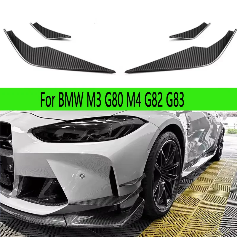 

For BMW M3 G80 M4 G82 G83 Carbon Fiber Car Front Bumper Wind knife Splitter Spoiler Canard Air Knife Surround Trim VS Style