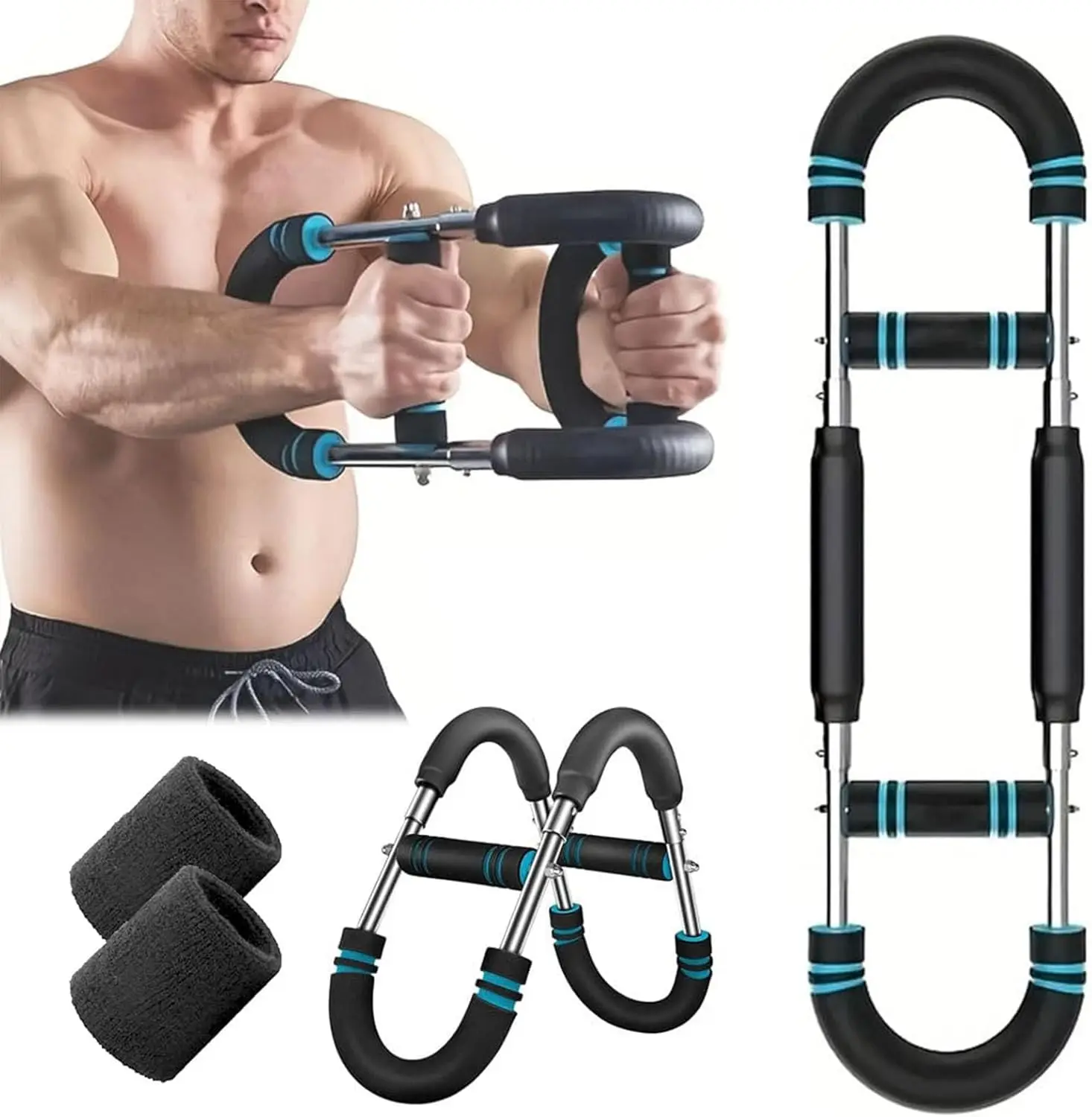 

U-Shaped Twister Arm Exerciser 18-45kg Strength Training Wrist Strength Trainer Non Slip Triceps Strengthener Spg Arm Force