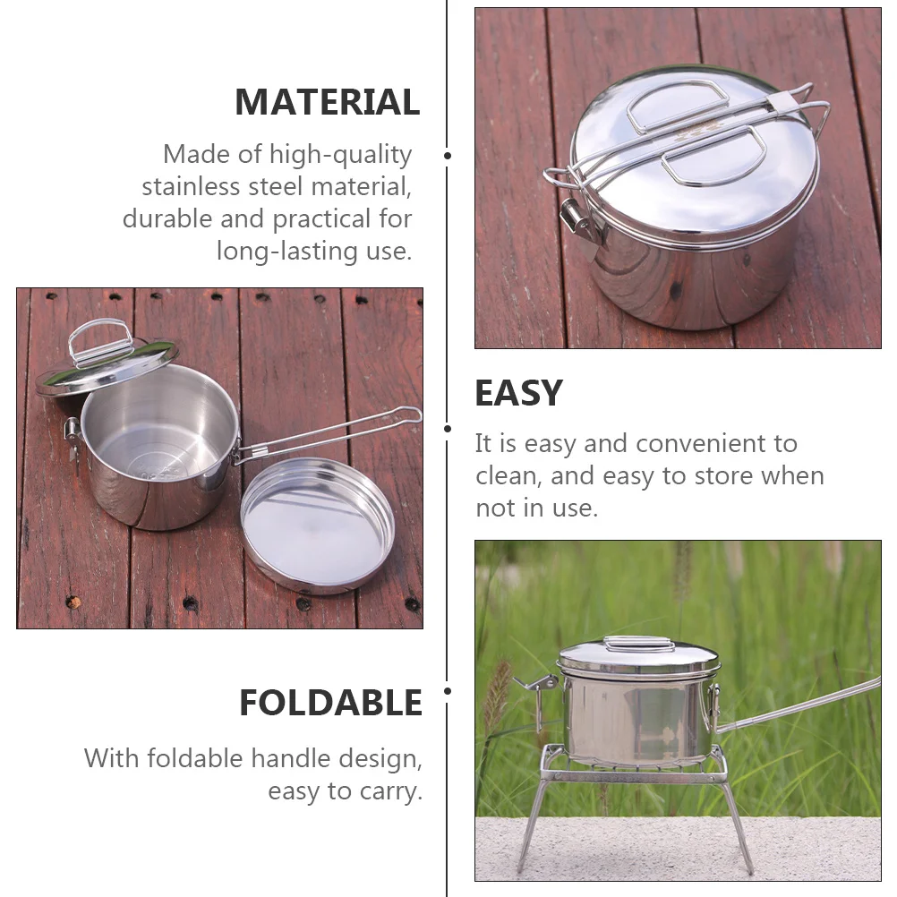 

Stainless Steel Bento Box Double Layer Round Lunch Container For Camping Food Storage Portable Tableware Students Lunchbox