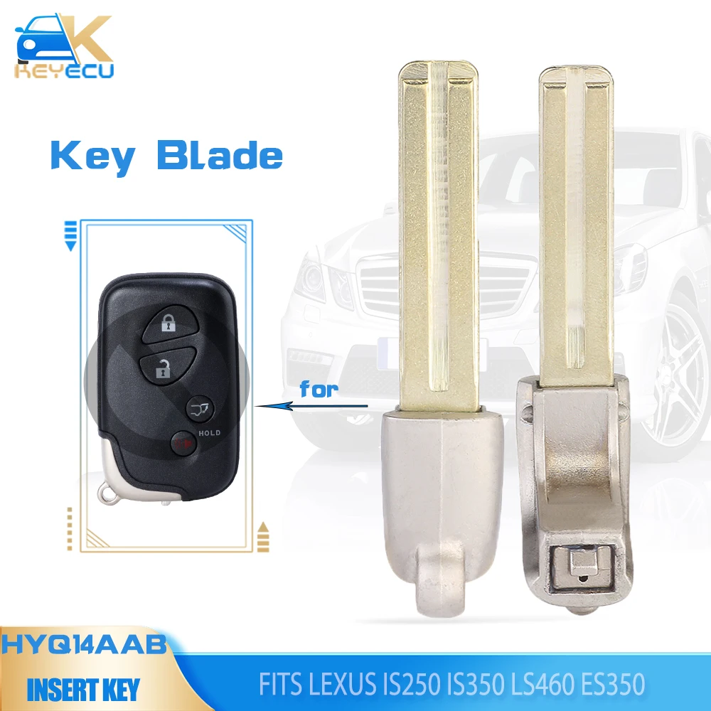 KEYECU Uncut Emergency Insert Key Blank Blade Smart Key Blade for Lexus IS250 IS350 LS460 ES350