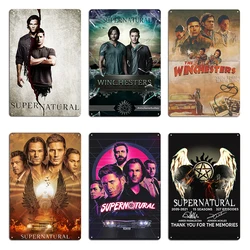 Supernatural Mugshot's Winchesters Winchester Brothers Season 15 Metal Party Printed Cinema Plaques Kitchen Tin Sign Poster