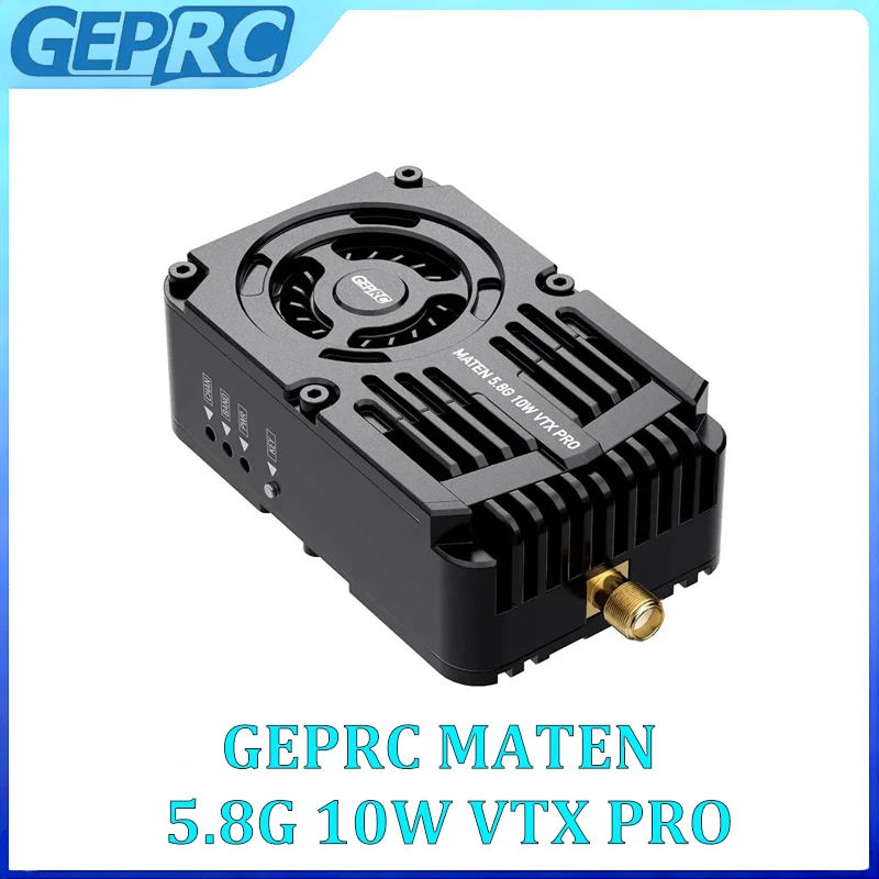 

GEPRC MATEN 5.8G 10W VTX PRO FPV Transmitter Adjustable Power Fan OSD IRC Tramp Protocol Long Range for RC Drone