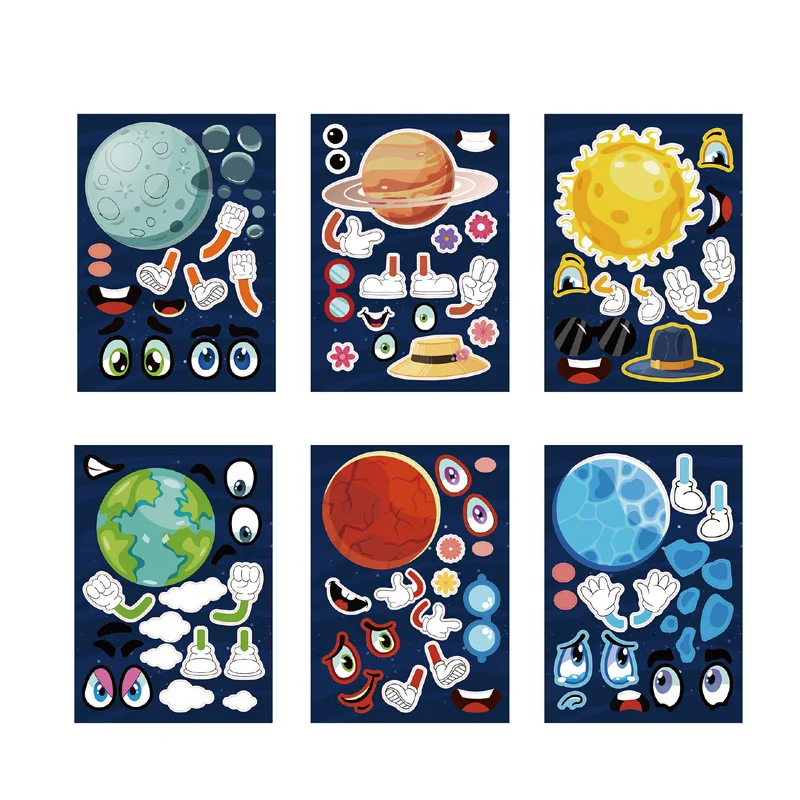 6 Sheets Farm Animals Assembled Sticker Set for Kids