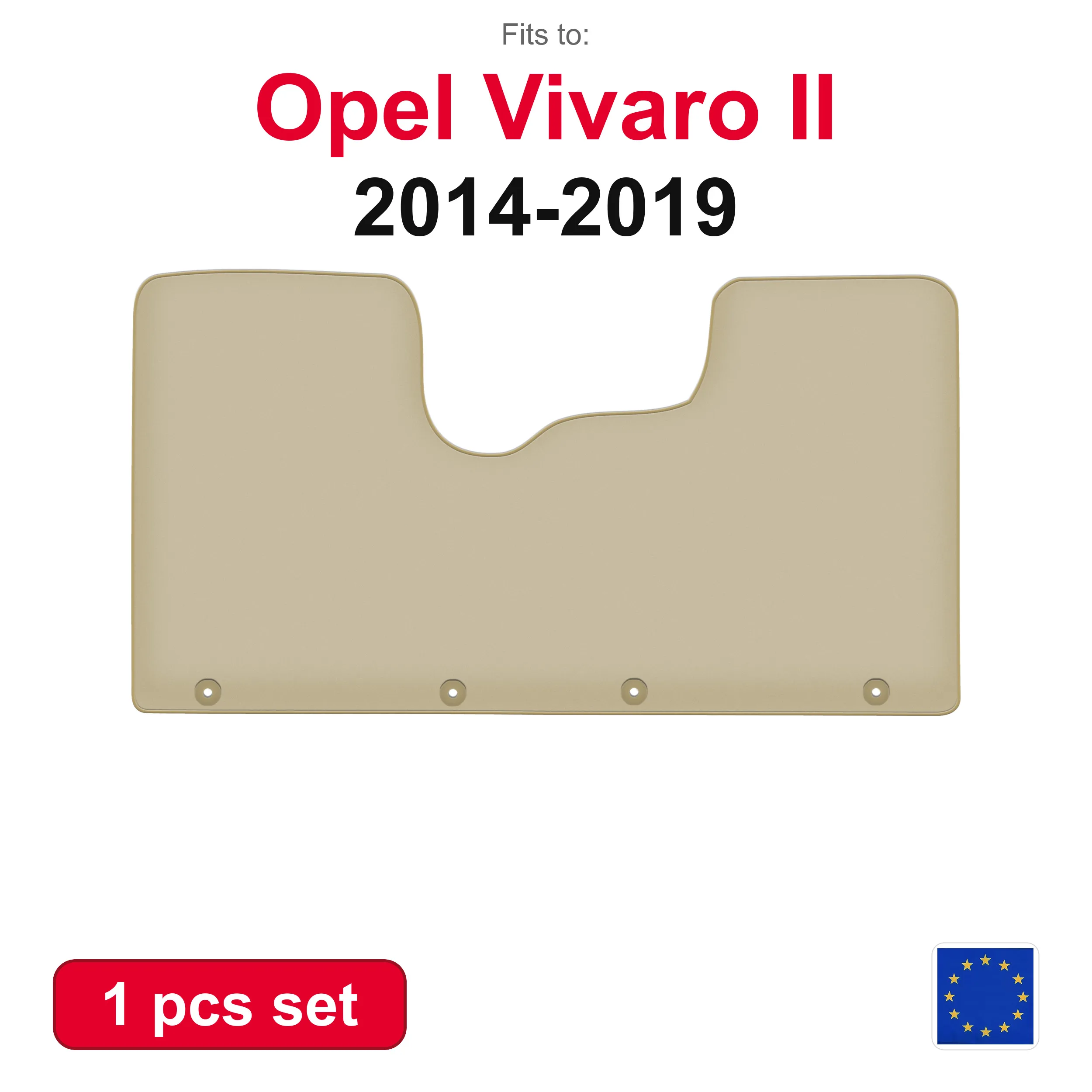 PREMIUM-Autovelourmatten für Opel Vivaro II Lieferwagen (2014-2019) – beige, passgenau (1 Stück), passgenaues Autofußmatten-Set