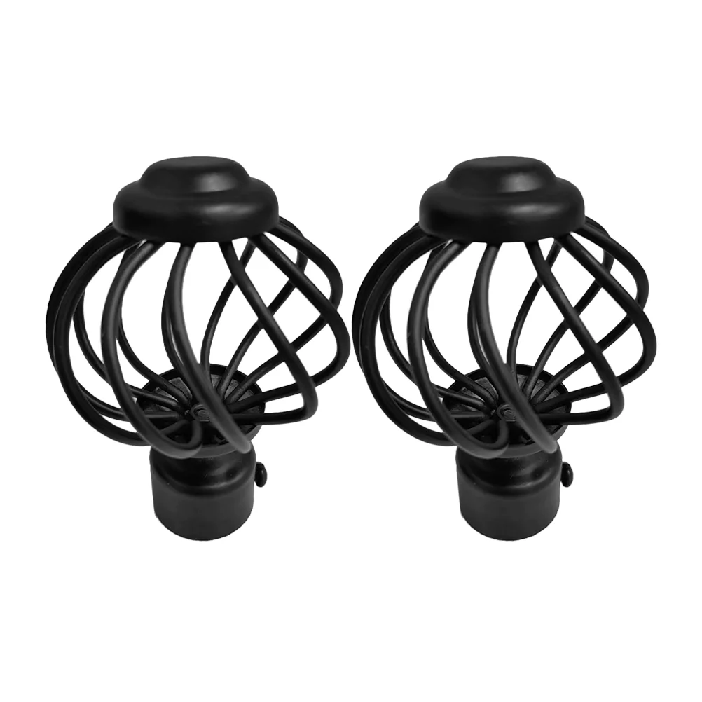 2 Pcs Roman Rod Accessories Window Drapery Decor Decoration Curtain Rods Shower Finials Pole
