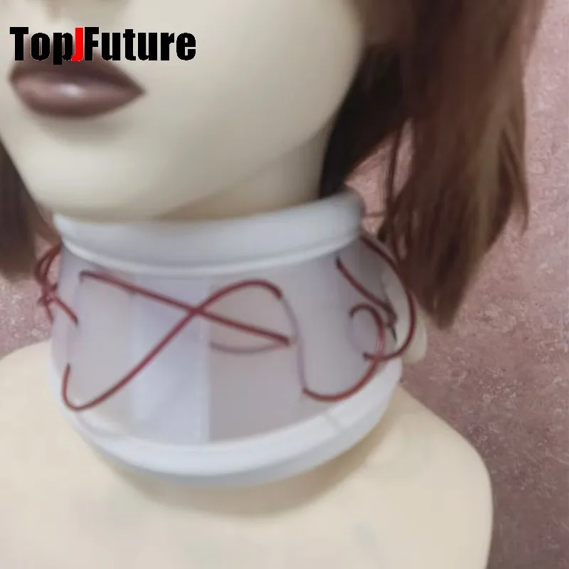 Streetwear Y2k Girl Women Men Gothic Lolita Cosplay Harajuku Punk Steampunk blood vessel prop Neck decoration