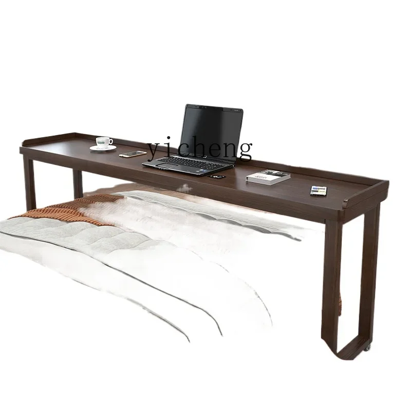 Solid Wood Bed Table Movable Small Table Double Bed Side Desk Computer Desk Household Strip Bed Desk