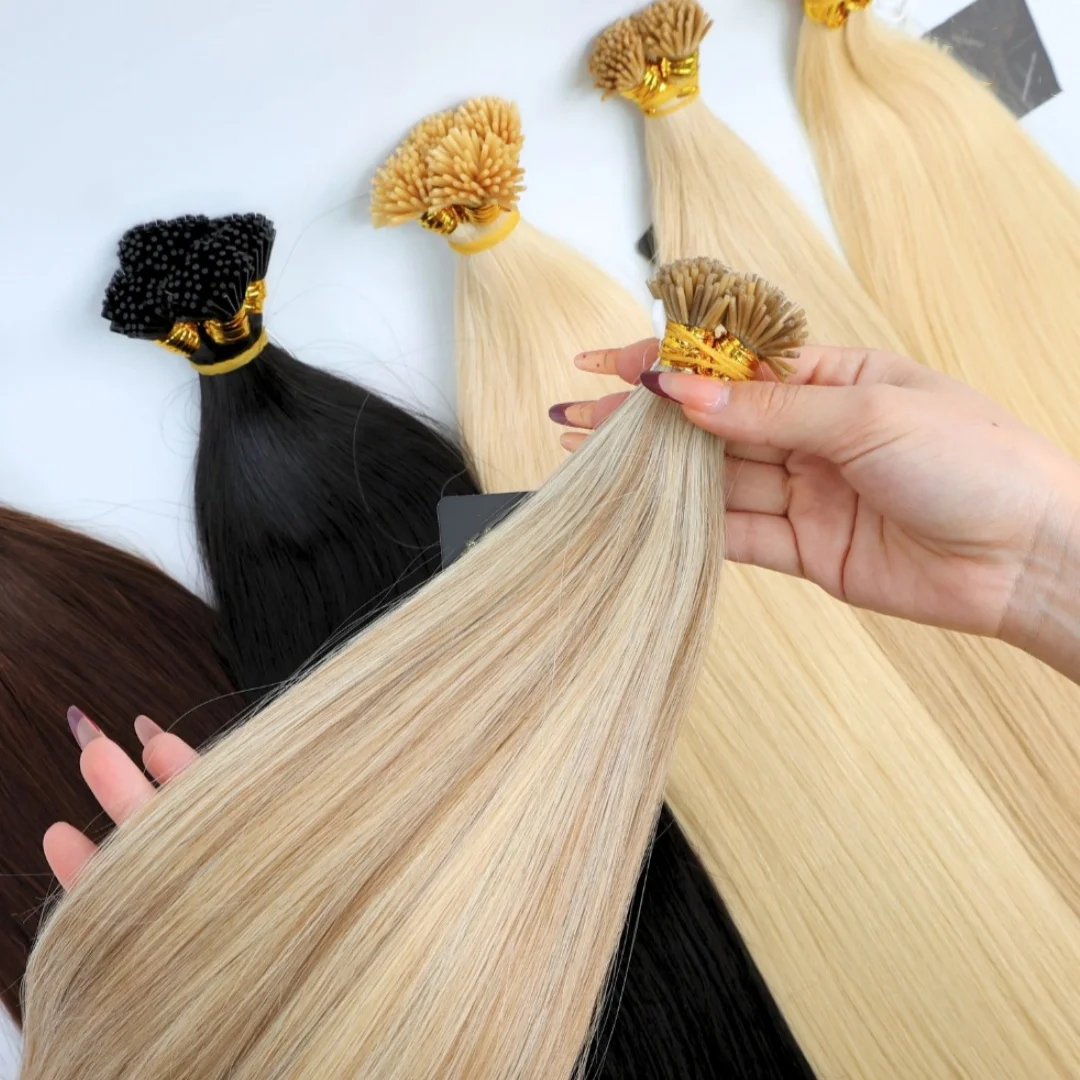 100 % Echthaar Bulks Straight I Tip Haarverlängerungen 12A Brasilianisches Haarbündel ohne Schuss Natürliche Farbe Blond 613 30 Zoll