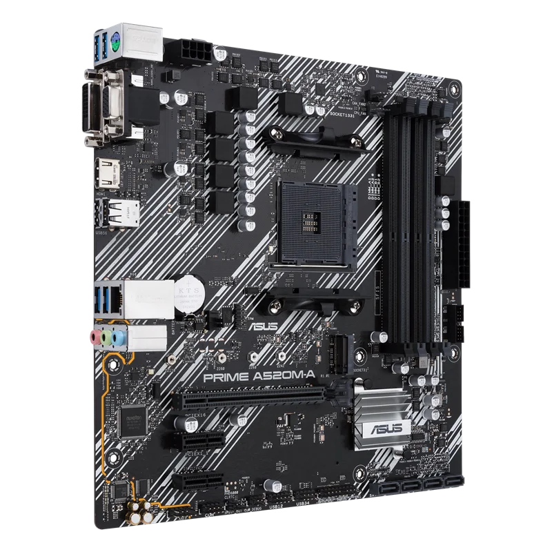 ASUS PRIME A520M-A Motherboard AM4 4*DDR4 128G VGA+DVI+HDMI M-ATX