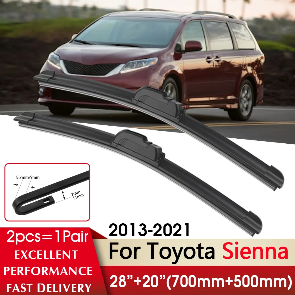 

Car Wiper RHD & LHD Front Wiper Blades 28"+20" For Toyota Sienna 2011-2014 2015 2016 2017 Windscreen Wipers Auto Accessories