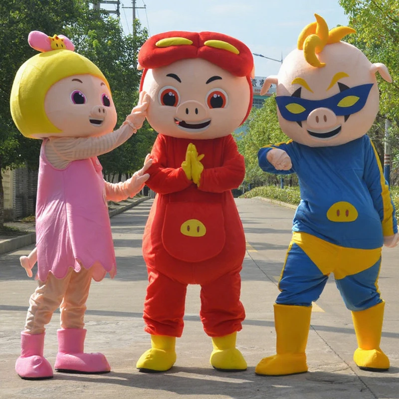Disfraz de mascota de hombre Porky, trajes de Cosplay, muñeca para caminar para adultos, accesorios de vestido de actuación de fiesta de Carnaval