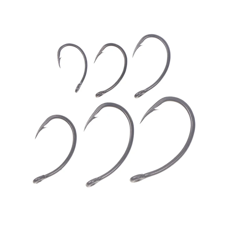 50Pcs Curve Shank Professional Series Carp Hooks Hair Rigs Portable Tackle Tools 2# 4# 6# 8# 10# Fishing Tackle Gear Accessories image 3