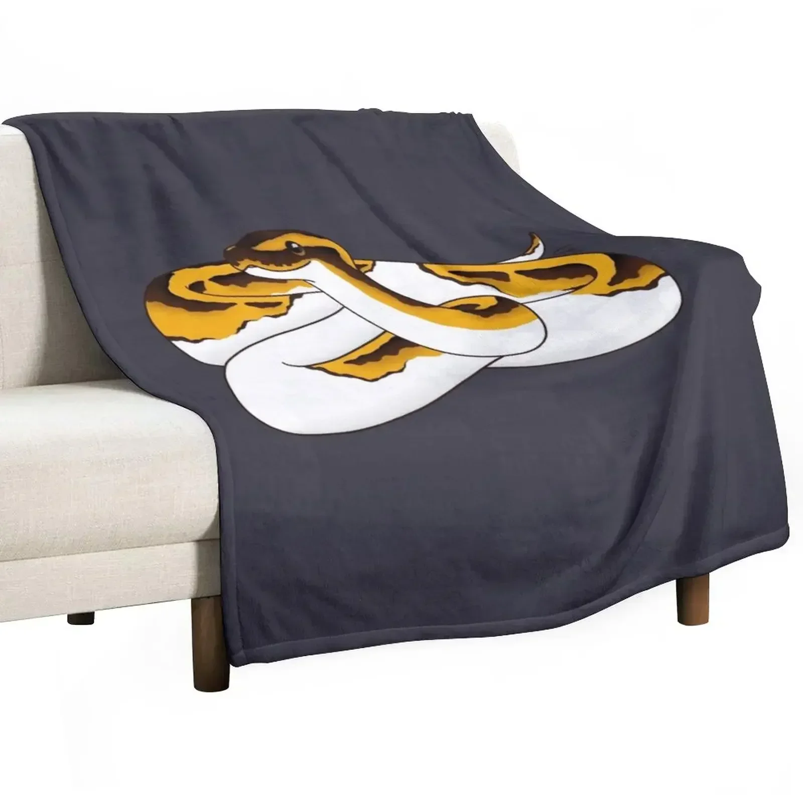 Piebald Ball Python Illustration Throw Blanket Flannels Sofa Luxury Thicken Blankets