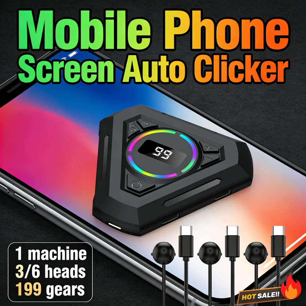 

Автоматический кликер с регулируемой скоростью, цифровым дисплеем и RGB-подсветкой для игр, прямых трансляций, заданий по заработку и бонусных задач