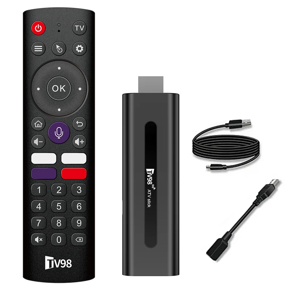 TV98 ATV H313 Android TV Stick 14,0 8K 2,4G 5G WiFi Quad Core BT5.0 Smart TV Box Smart TV Stick para reproductor multimedia de red