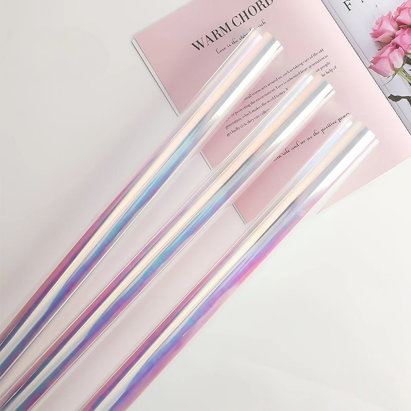Rainbow Clear Cellophane Film Flower Wrapping Paper DIY Crafts Gift Bouquet Waterproof Wrap Paper Florist Packaging Materials