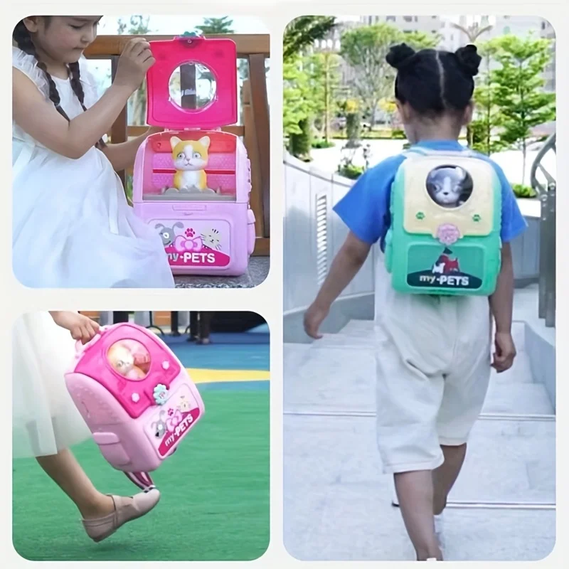 Ensemble de jeu de soins pour animaux de compagnie, Kit de médecin pour enfants, jeu de simulation de médecin, jouets de toilettage pour chiens, chiot, porte-chien, sac à dos d'alimentation pour chiens