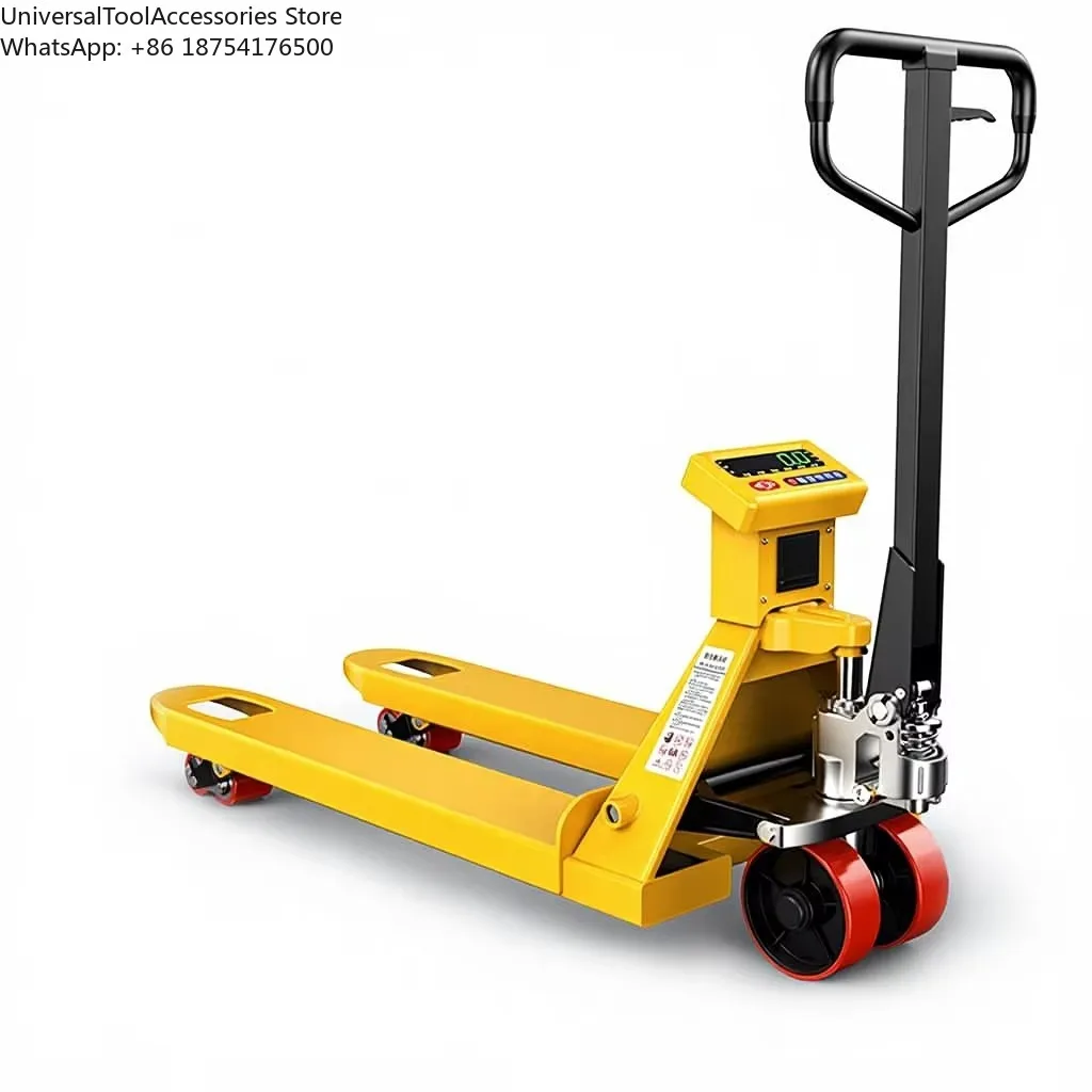 Manual Hydraulic Forklift Pallet Truck with Integrated Electronic Scale Load Cell for Material Handling