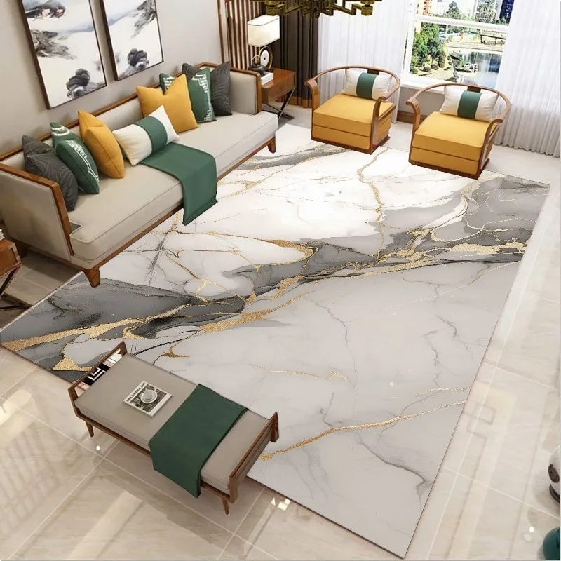 

Modern Golden Texture Carpets for Living Room Large Area Luxury Marble Decoration Parlor Rugs Bedroom Kitchen Non-slip Floor Mat