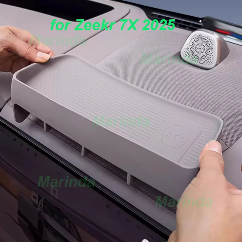 

Car Behind Screen Silicone Storage Box for Zeekr 7X 2025 Above Dashboard ETC Silicone Storage Box Interior Special Accessories