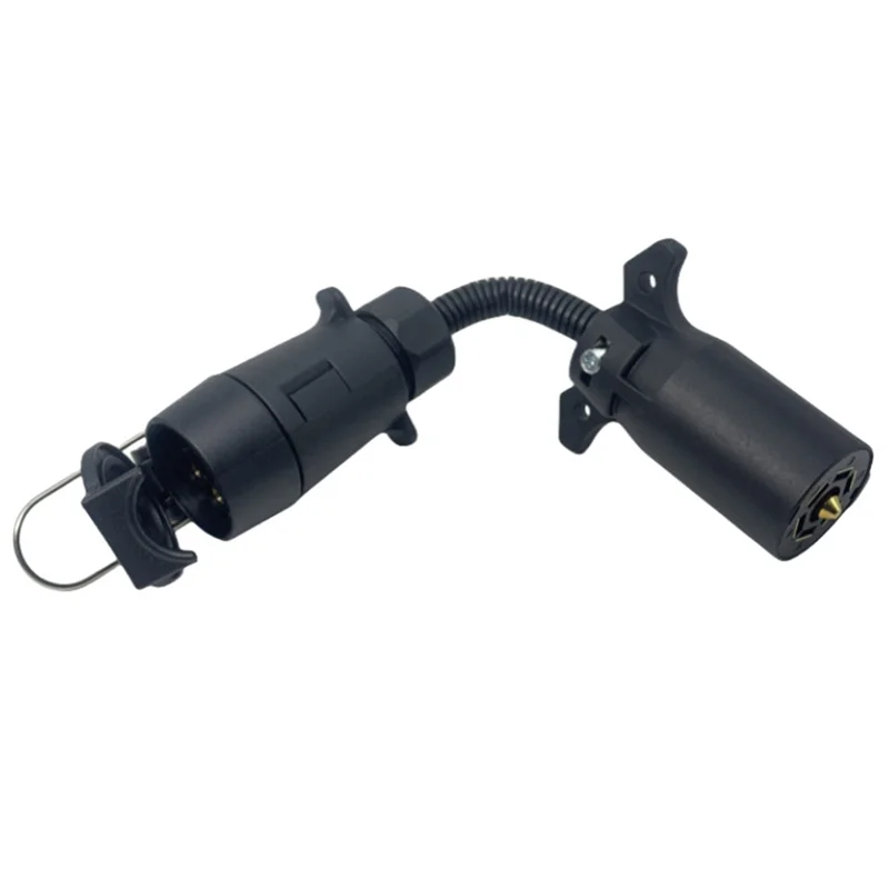 

AT19-RV Parts Trailer 7 Pin Round Socket Female Plug To 7 Way Blade Adapter Connector Adaptor For Camper Caravan