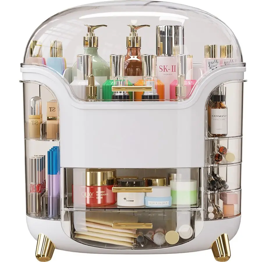

Capacity Makeup Organizer Countertop Vanity Organizer for Waterproof and Dustproof Skincare, MultiStyle, Clear