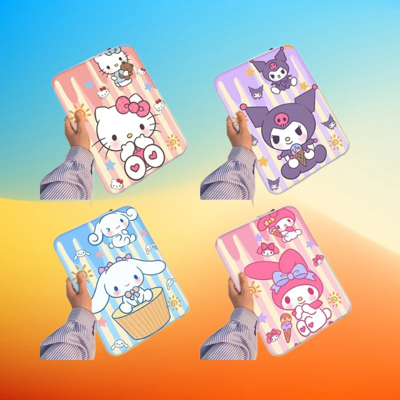 

Мультяшный чехол для ноутбука Hello Kitty Kuromi 10, 12, 11, 13, 14, 15 дюймов, сумка-вкладыш из ПУ, защитный чехол для планшета, для Macbook, подарок для студента