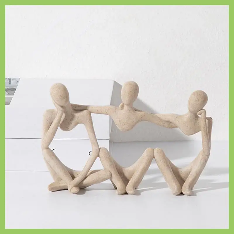 

Nordic Abstract Mini Gold Figures Sculpture Statue Home Decoration Accessories Living Room Study Room Decor
